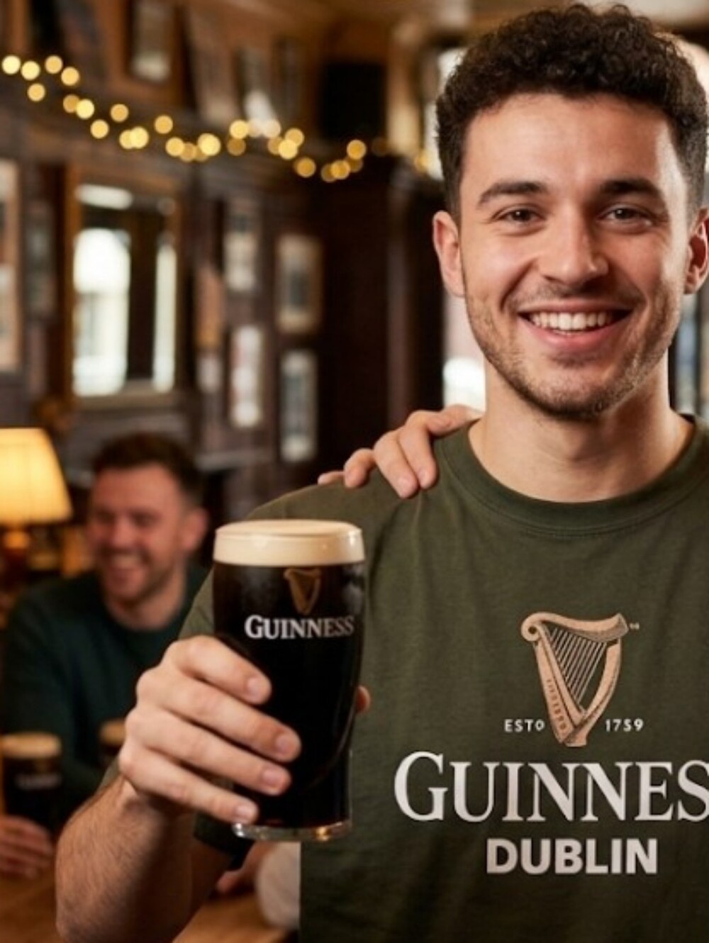 NWT Guinness Storehouse Exclusive Dublin Ireland Harp Graphic T-Shirt Mens L / X